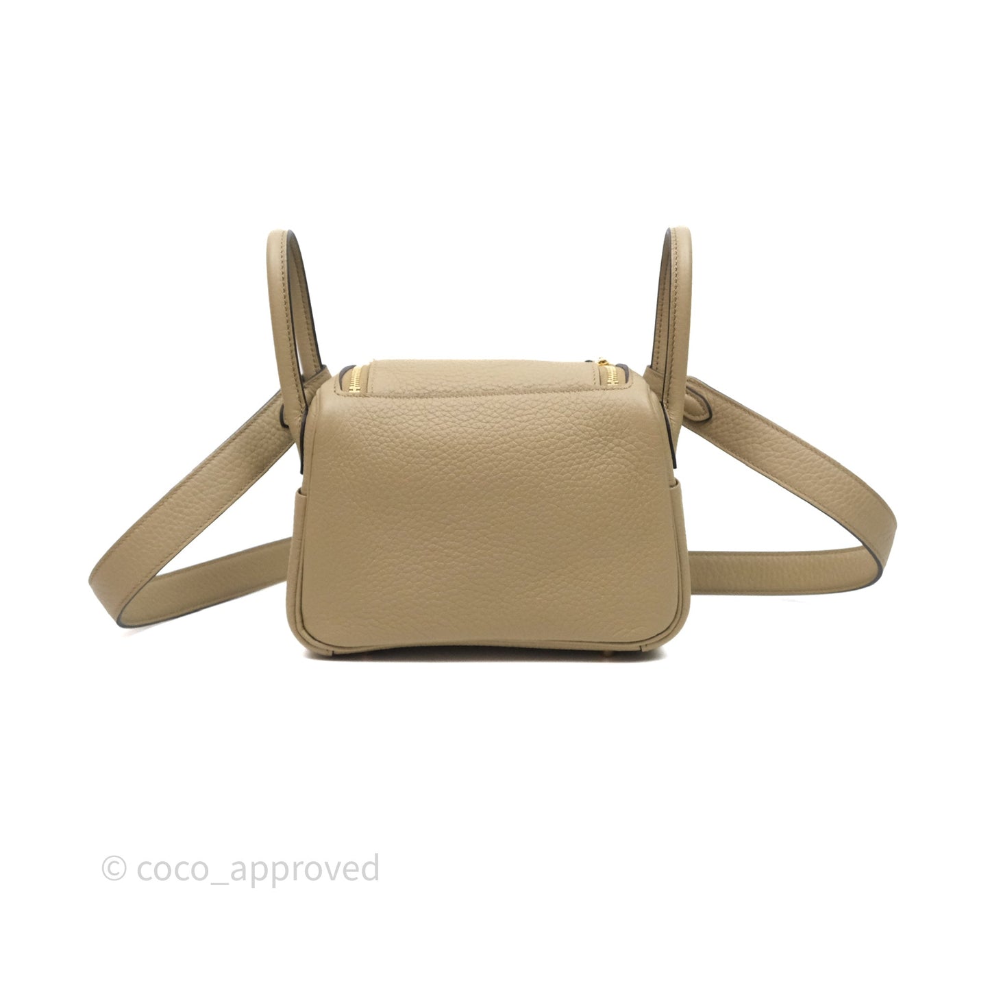 Hermès Mini Lindy 20 Beige Marfa 8Q Clemence Gold Hardware