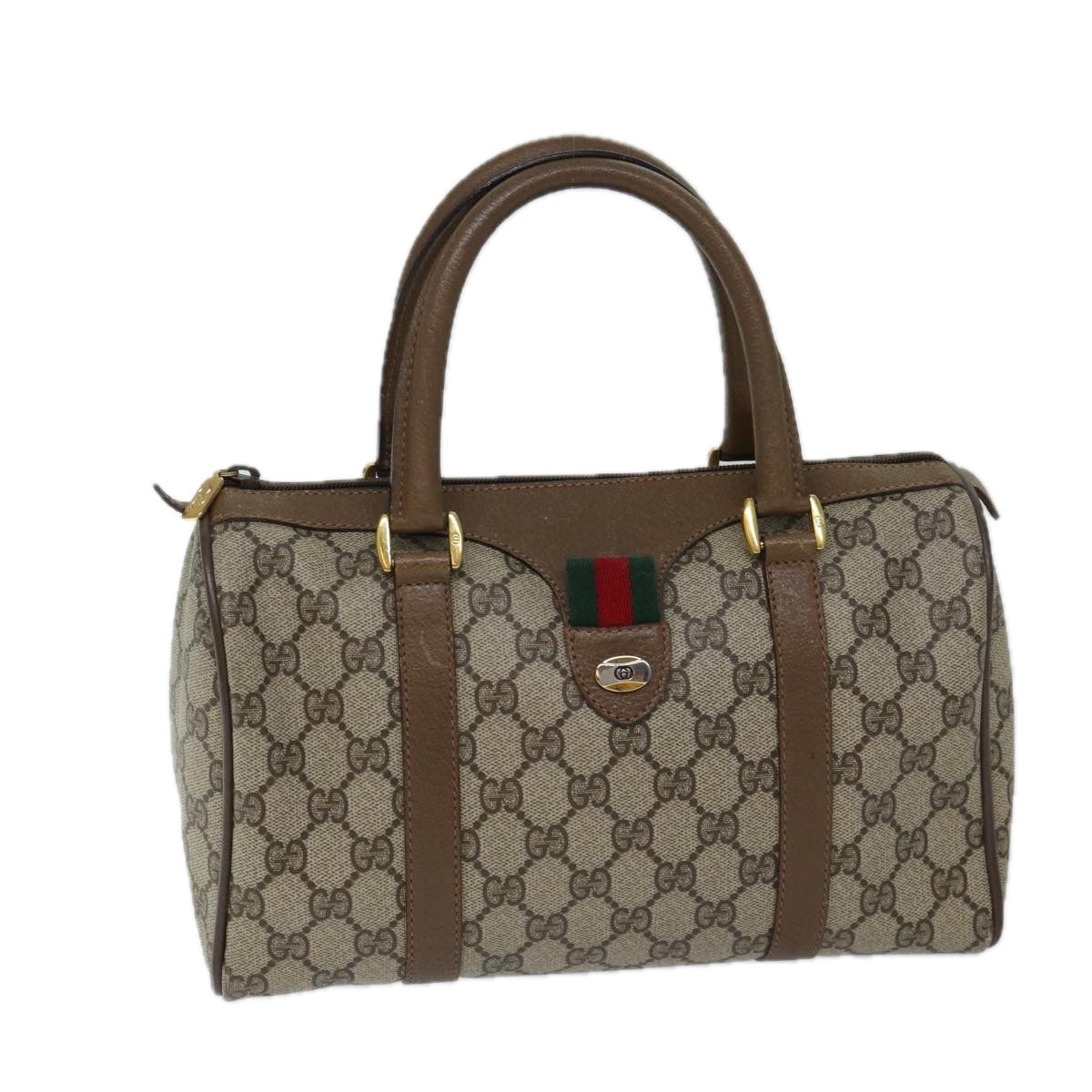 Luxury Gucci Trending 2025 GG Supreme Web Sherry Line Hand Bag PVC Beige Red 39 02 006  71780