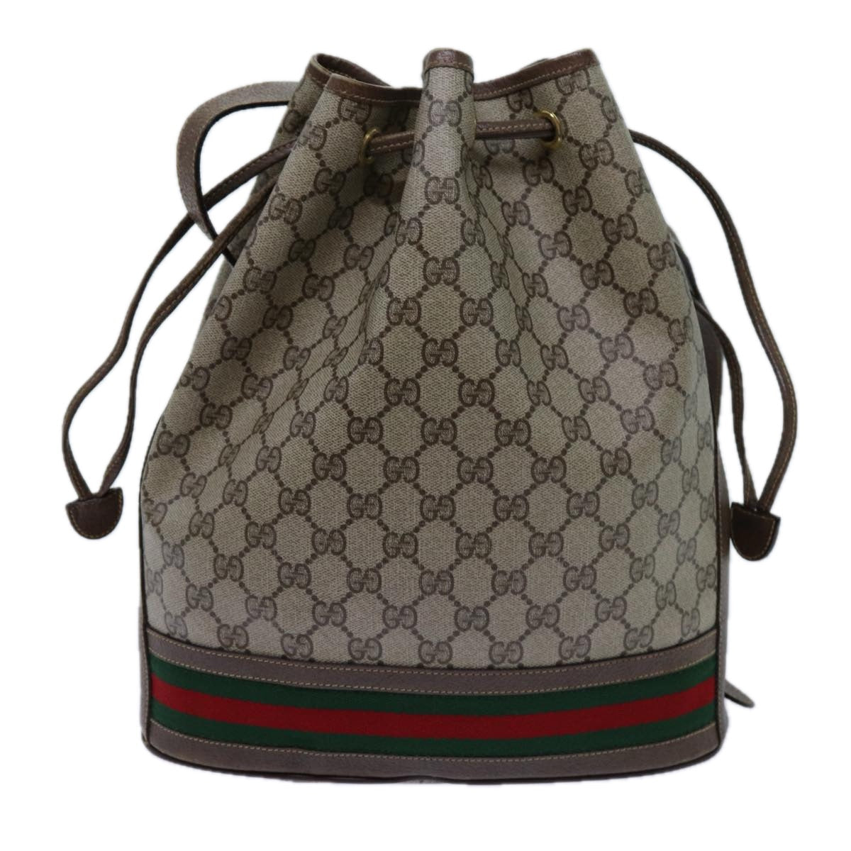 Luxury Gucci Trending 2025 GG Supreme Web Sherry Line Shoulder Bag PVC Beige 001 084 0850  71782