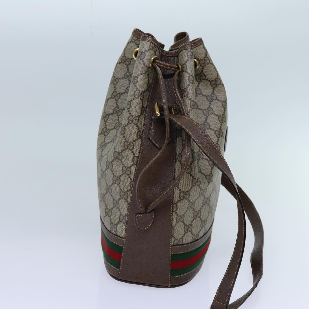 Luxury Gucci Trending 2025 GG Supreme Web Sherry Line Shoulder Bag PVC Beige 001 084 0850  71782