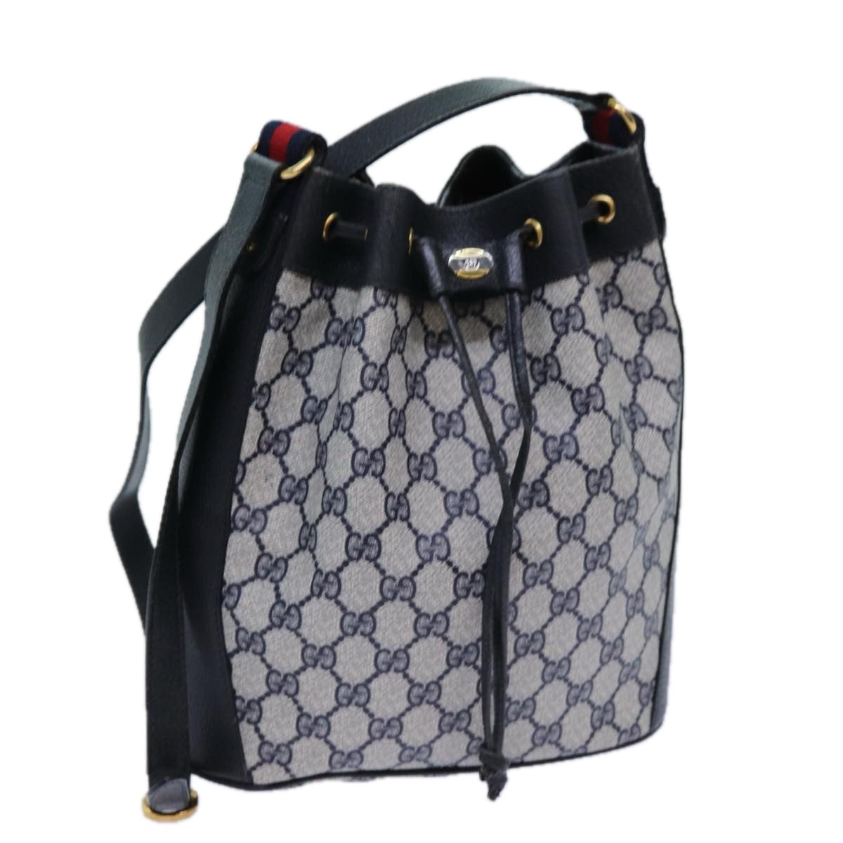 Luxury Gucci Trending 2025 GG Supreme Sherry Line Shoulder Bag PVC Navy Red 41 02 034  71786