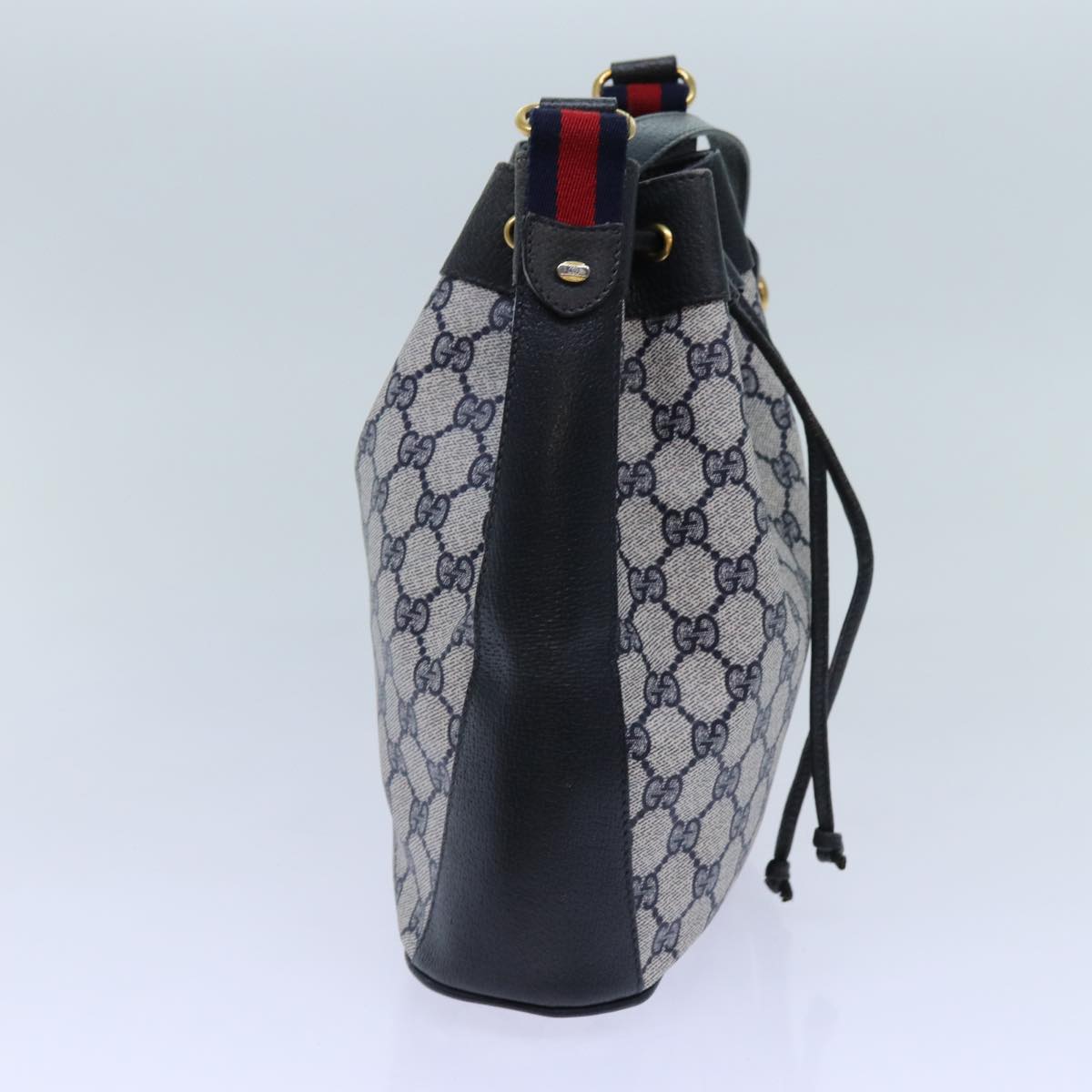 Luxury Gucci Trending 2025 GG Supreme Sherry Line Shoulder Bag PVC Navy Red 41 02 034  71786