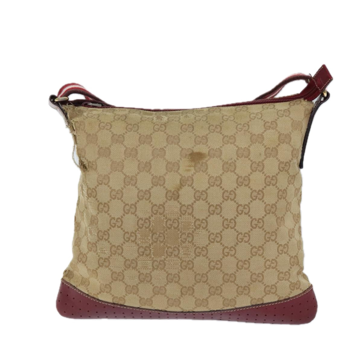 Luxury Gucci Trending 2025 GG Canvas Sherry Line Shoulder Bag Beige Red 145857  71790