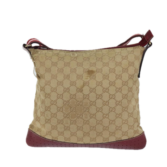 Luxury Gucci Trending 2025 GG Canvas Sherry Line Shoulder Bag Beige Red 145857  71790