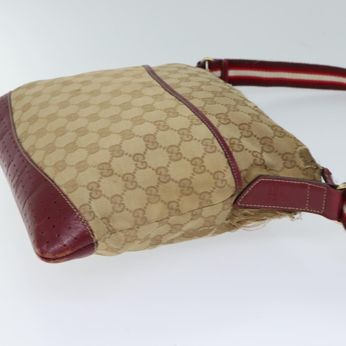 Luxury Gucci Trending 2025 GG Canvas Sherry Line Shoulder Bag Beige Red 145857  71790