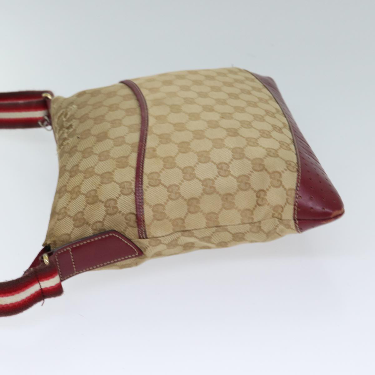 Luxury Gucci Trending 2025 GG Canvas Sherry Line Shoulder Bag Beige Red 145857  71790