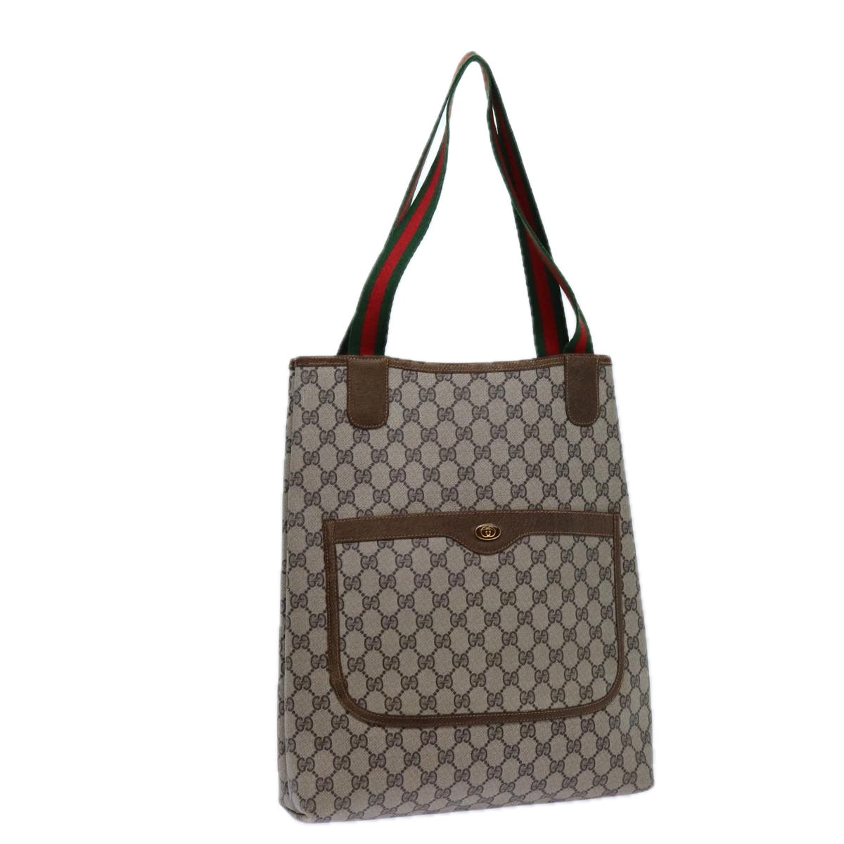 Luxury Gucci Trending 2025 GG Supreme Web Sherry Line Tote Bag PVC Beige Red Green  71791