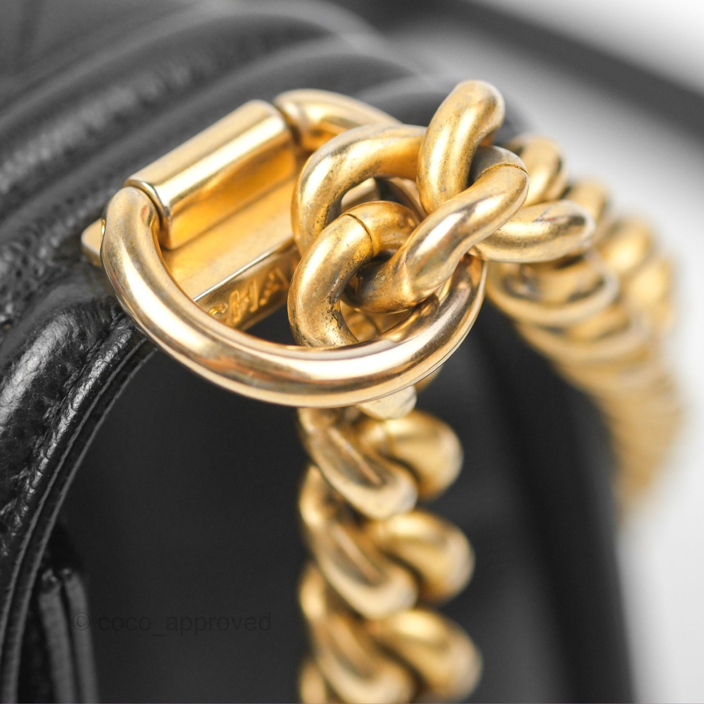 Chanel Quilted Medium Boy Black Caviar Aged Gold Hardware