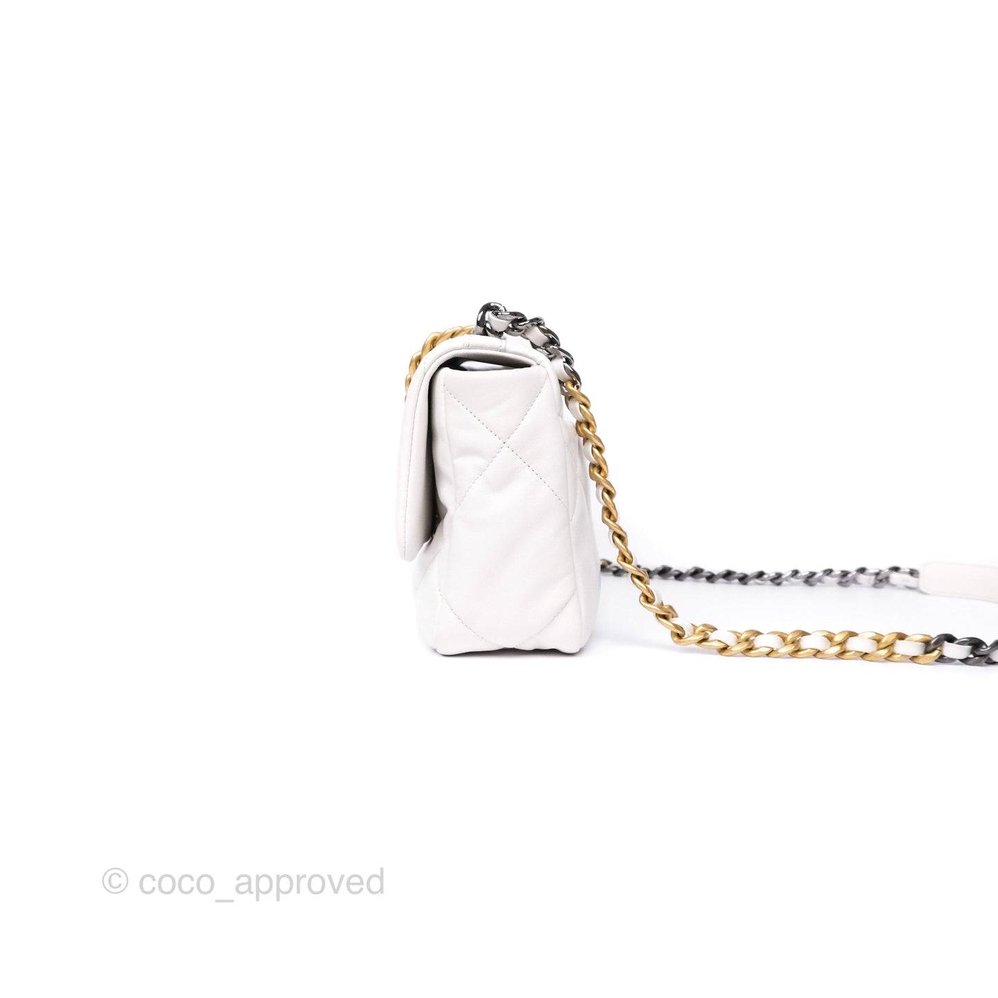 Chanel 19 Small White Mixed Hardware