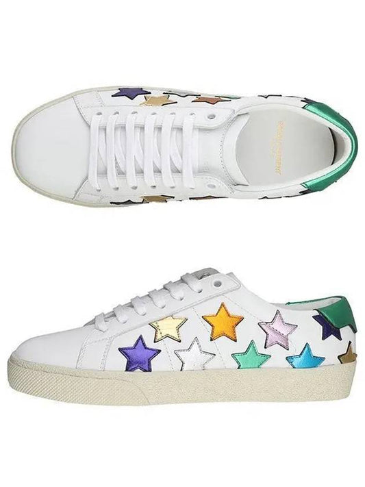 Luxury Saint Laurent Women's California Multimetal Star Low Top Sneakers White