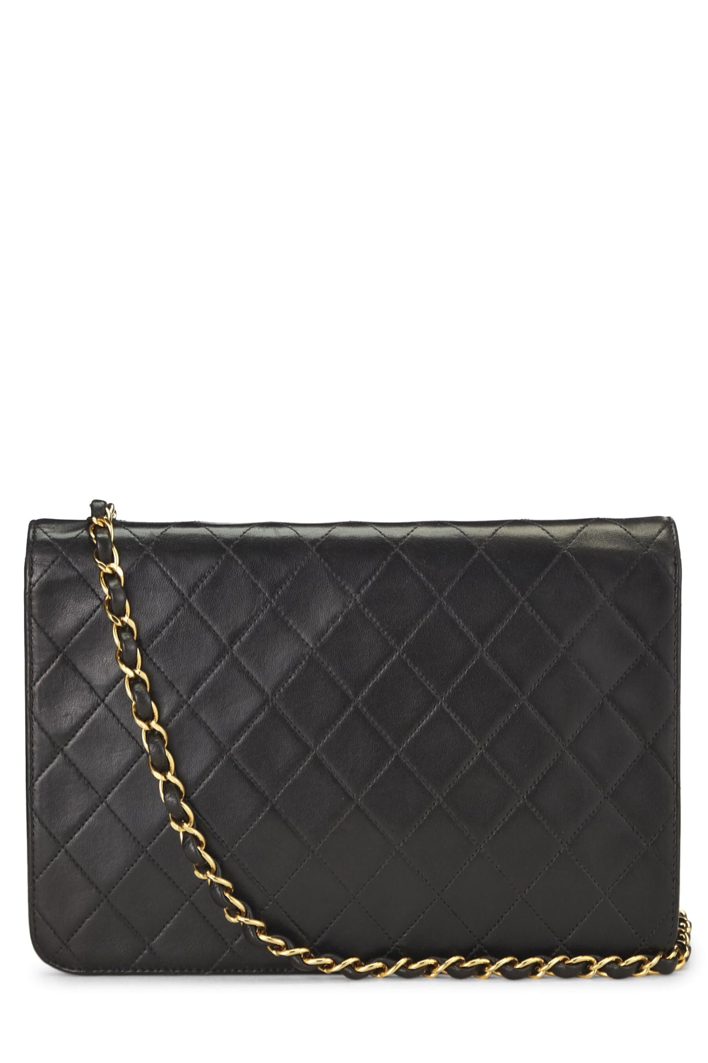 Chanel,  Black Quilted Lambskin Ex Flap Medium, Black