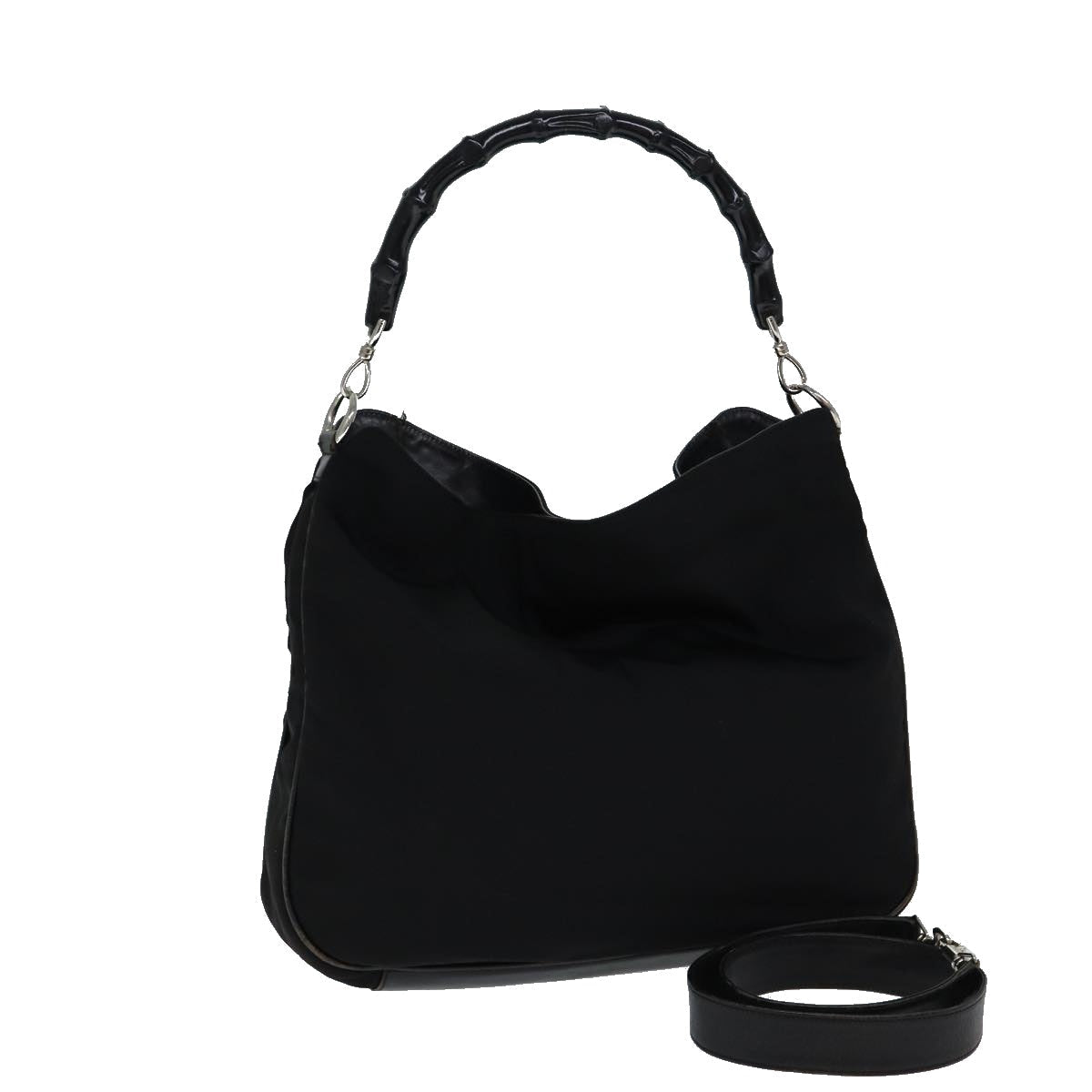 Luxury Gucci Trending 2025 Bamboo Hand Bag Nylon 2way Black 001 1577  71804