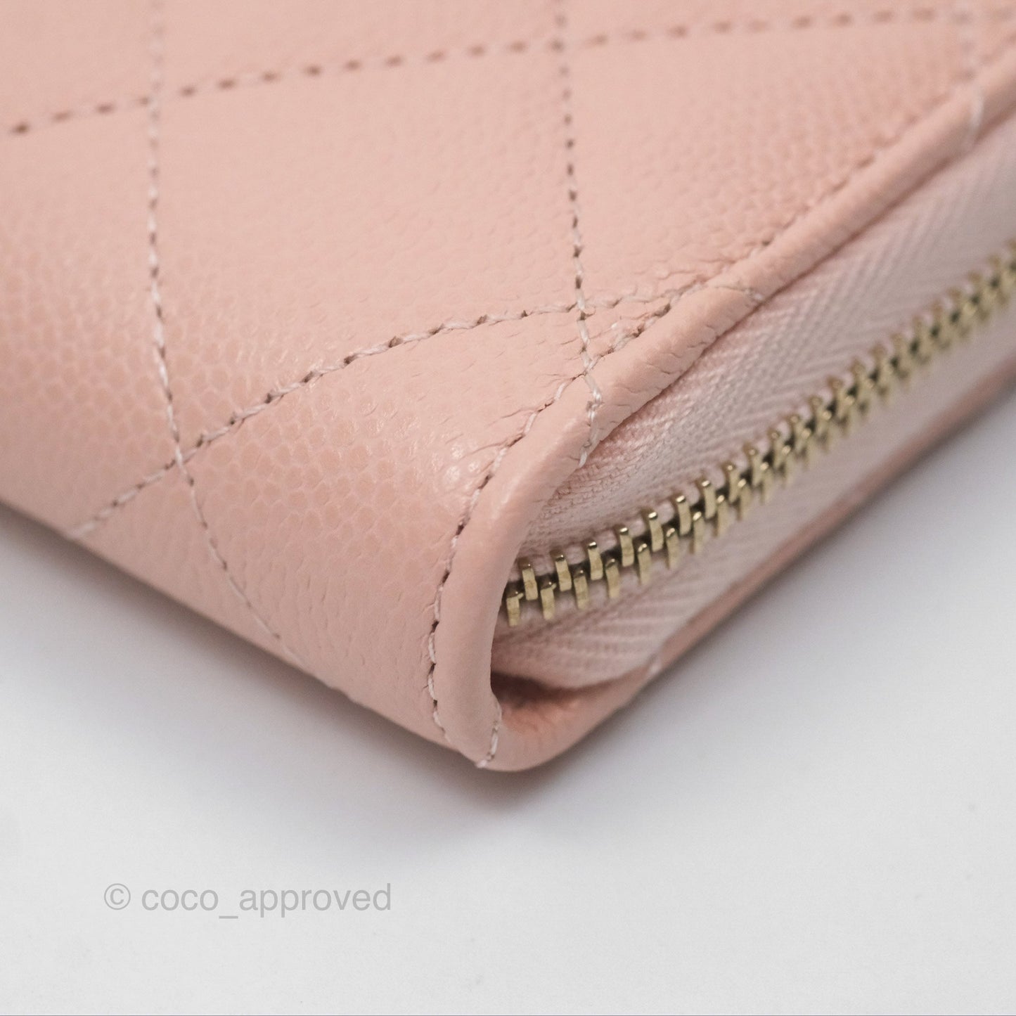 Chanel Classic Zipped Coin Purse Pink Caviar Gold Hardware