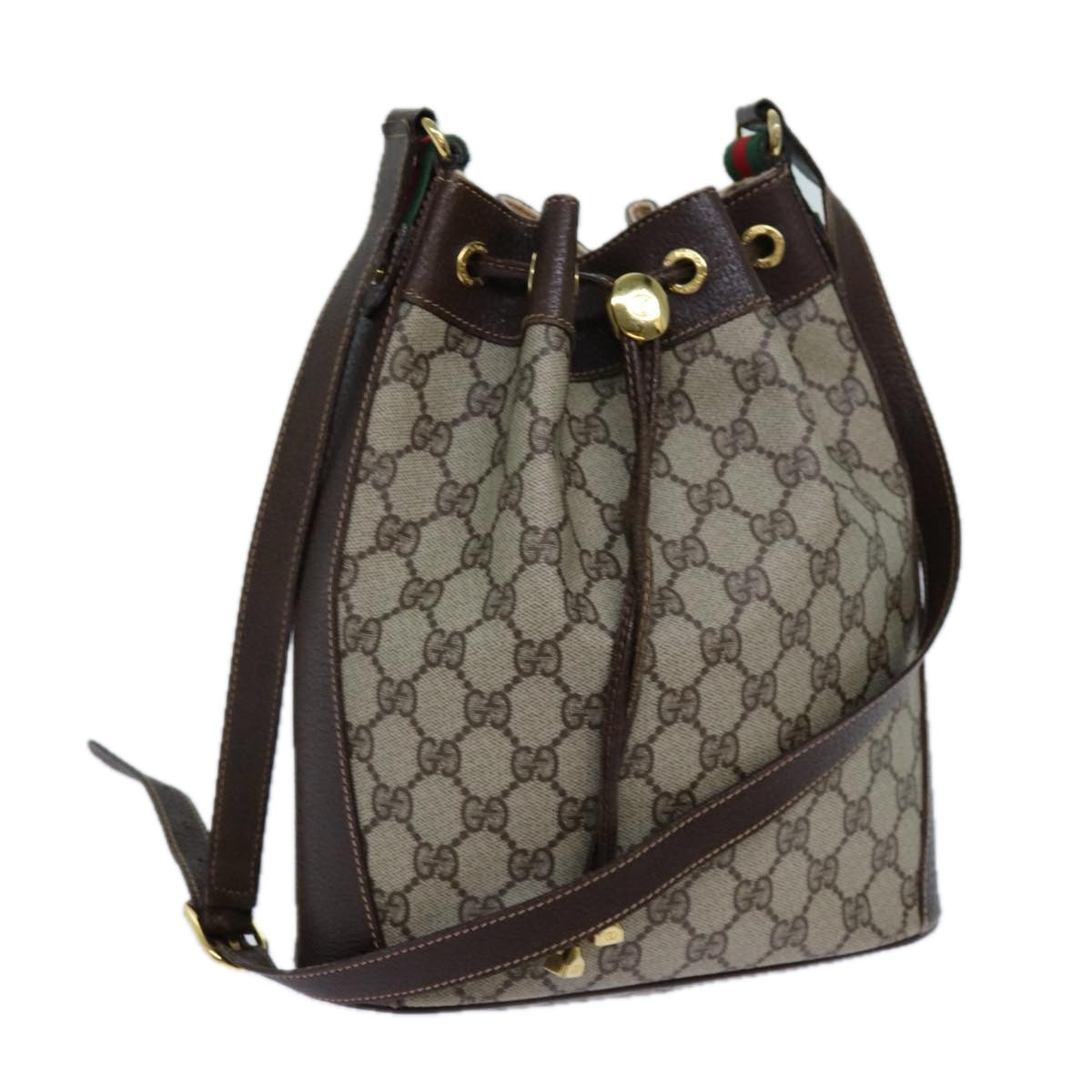 Luxury Gucci Trending 2025 GG Supreme Web Sherry Line Shoulder Bag PVC Beige 164 02 034  71812