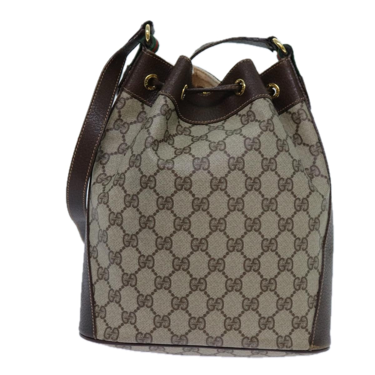 Luxury Gucci Trending 2025 GG Supreme Web Sherry Line Shoulder Bag PVC Beige 164 02 034  71812