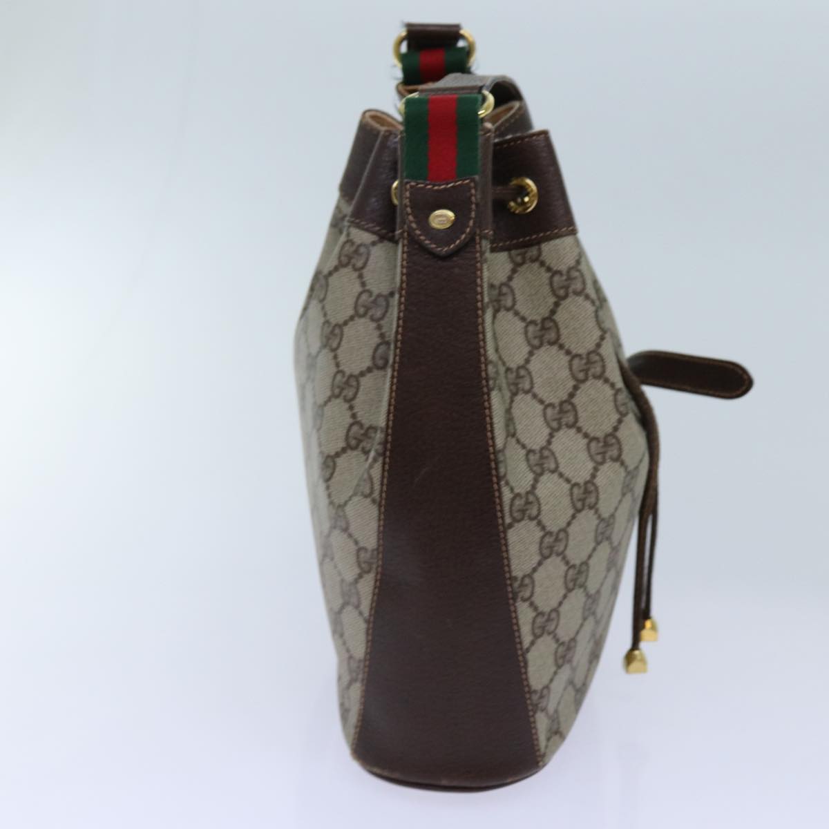 Luxury Gucci Trending 2025 GG Supreme Web Sherry Line Shoulder Bag PVC Beige 164 02 034  71812
