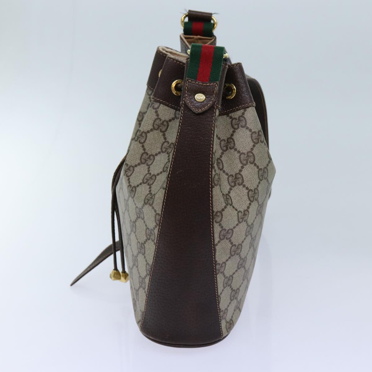 Luxury Gucci Trending 2025 GG Supreme Web Sherry Line Shoulder Bag PVC Beige 164 02 034  71812