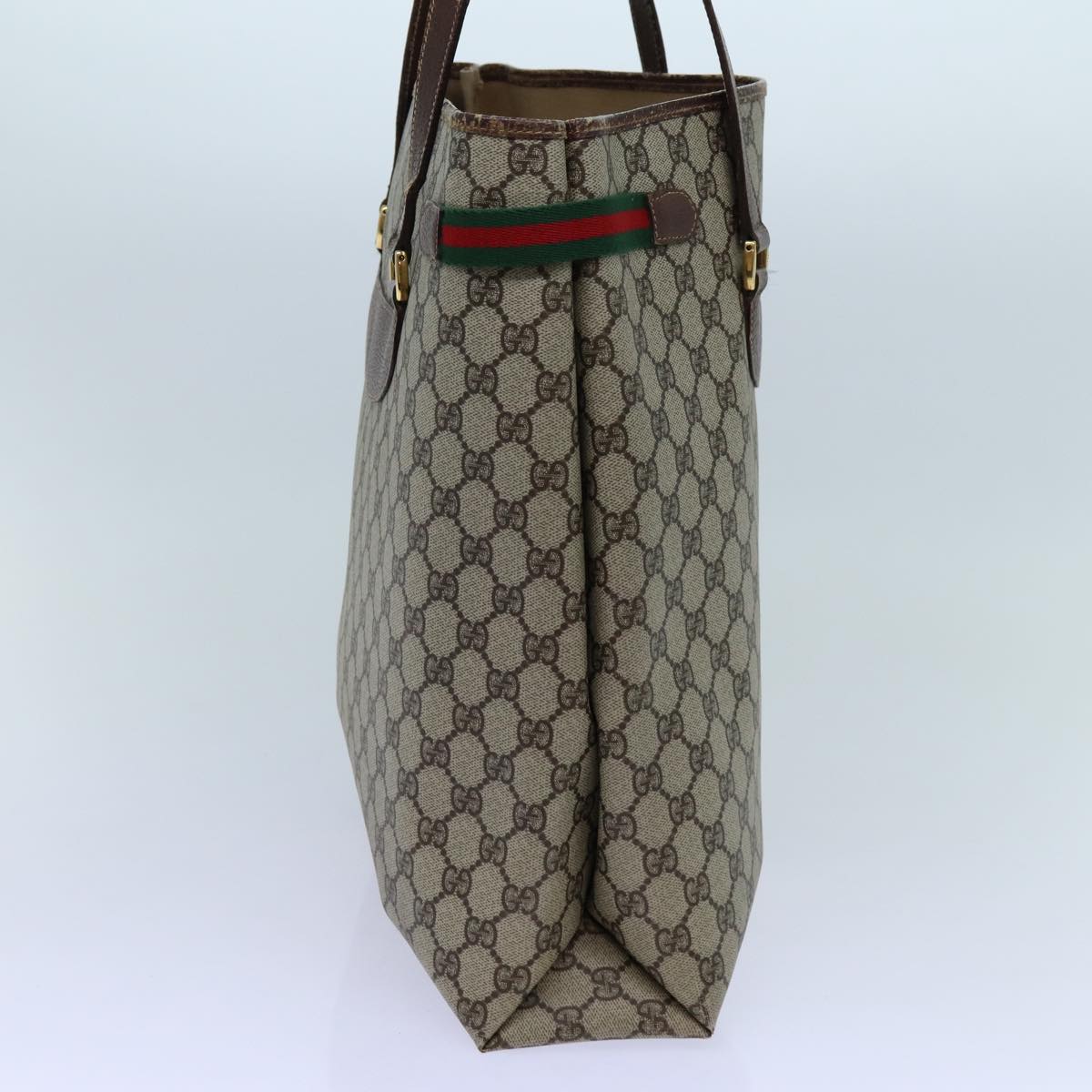 Luxury Gucci Trending 2025 GG Supreme Web Sherry Line Tote Bag Beige Red Green 39 02 091  71816