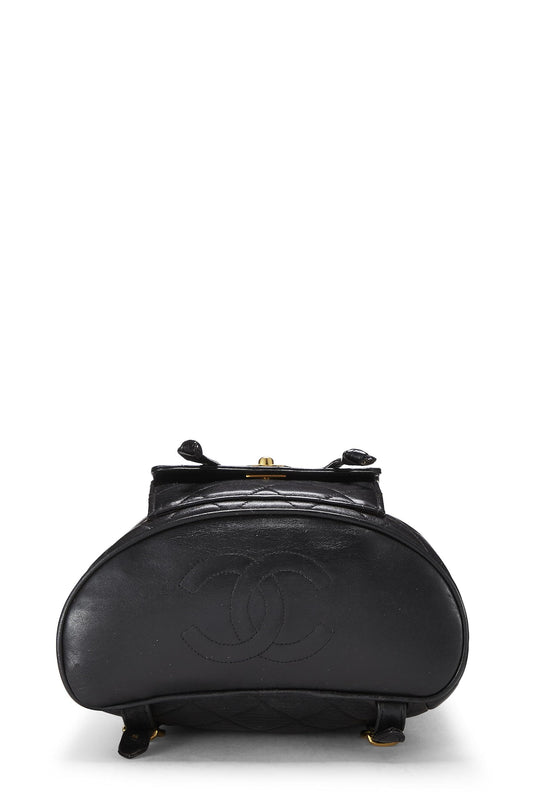 Chanel,  Black Quilted Lambskin 'CC' Classic Backpack Medium, Black