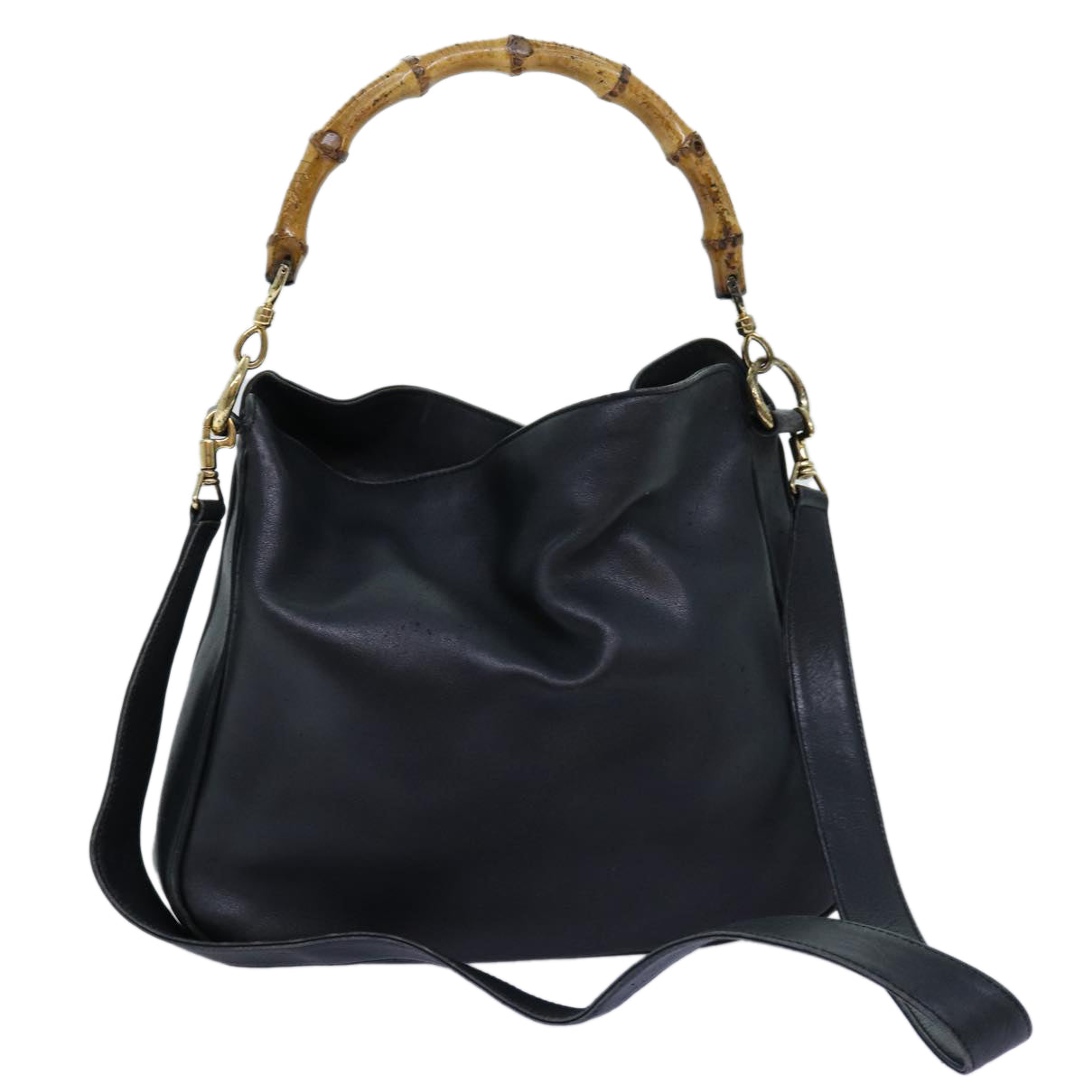 Luxury Gucci Trending 2025 Bamboo Shoulder Bag Leather 2way Black  71823