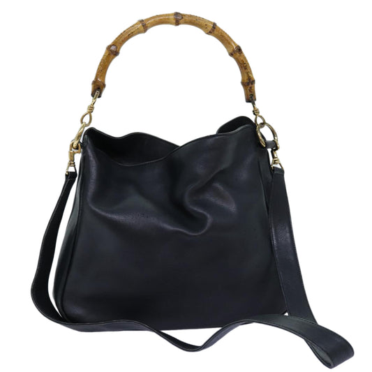 Luxury Gucci Trending 2025 Bamboo Shoulder Bag Leather 2way Black  71823