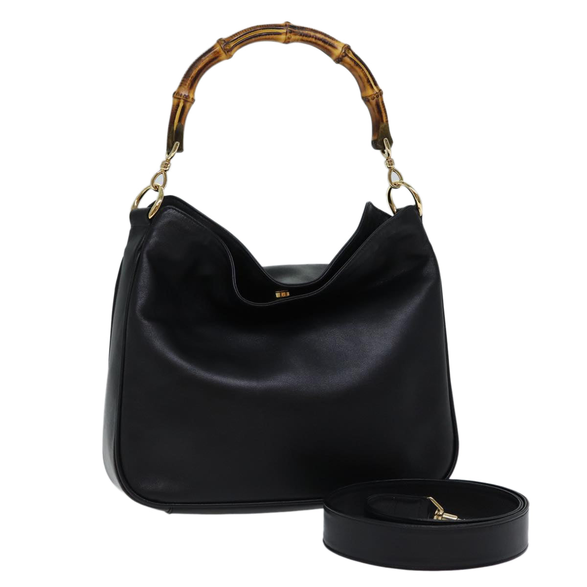 Luxury Gucci Trending 2025 Bamboo Shoulder Bag Leather 2way Black  71824