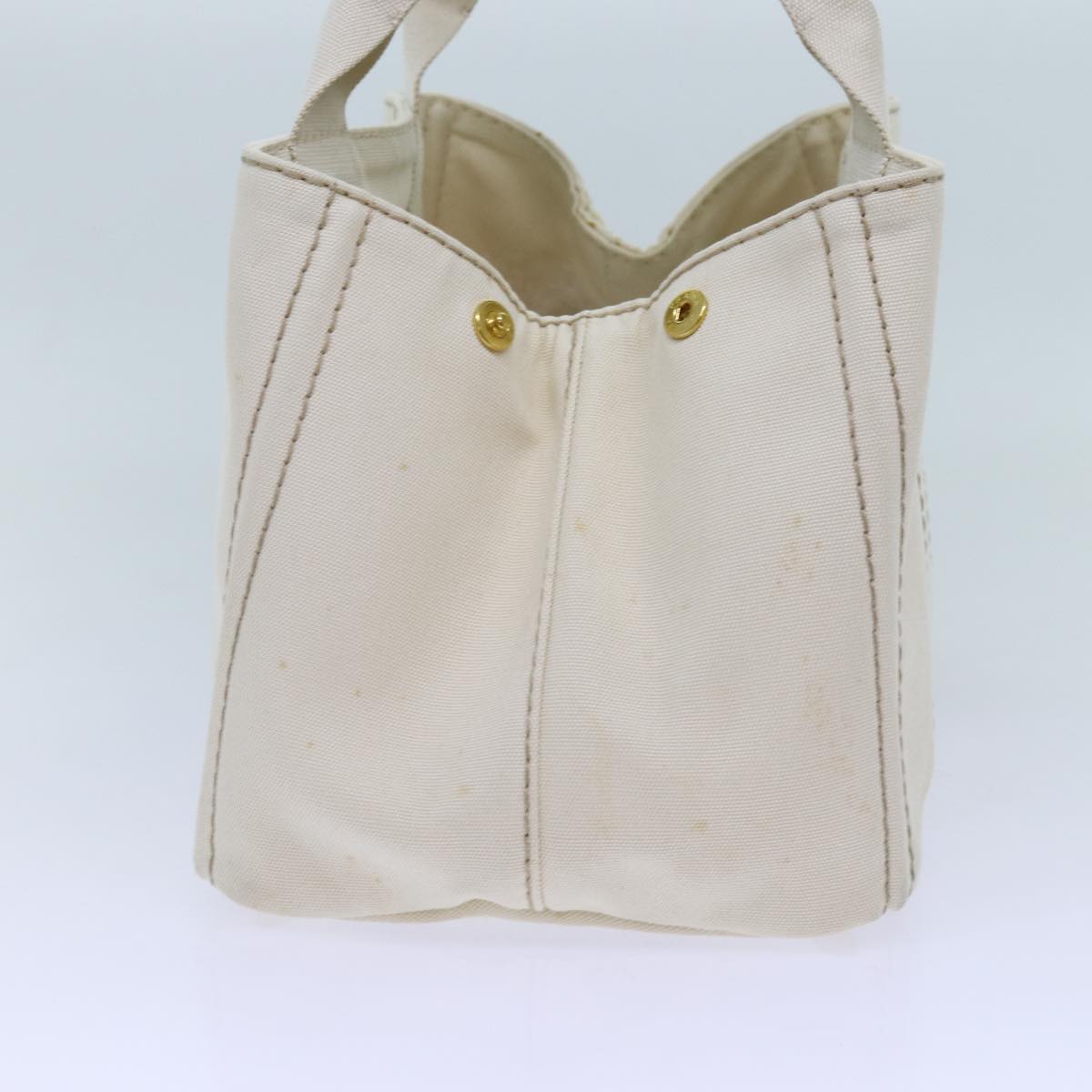 Luxury PradaCanapa MM Hand Bag Canvas White 71877