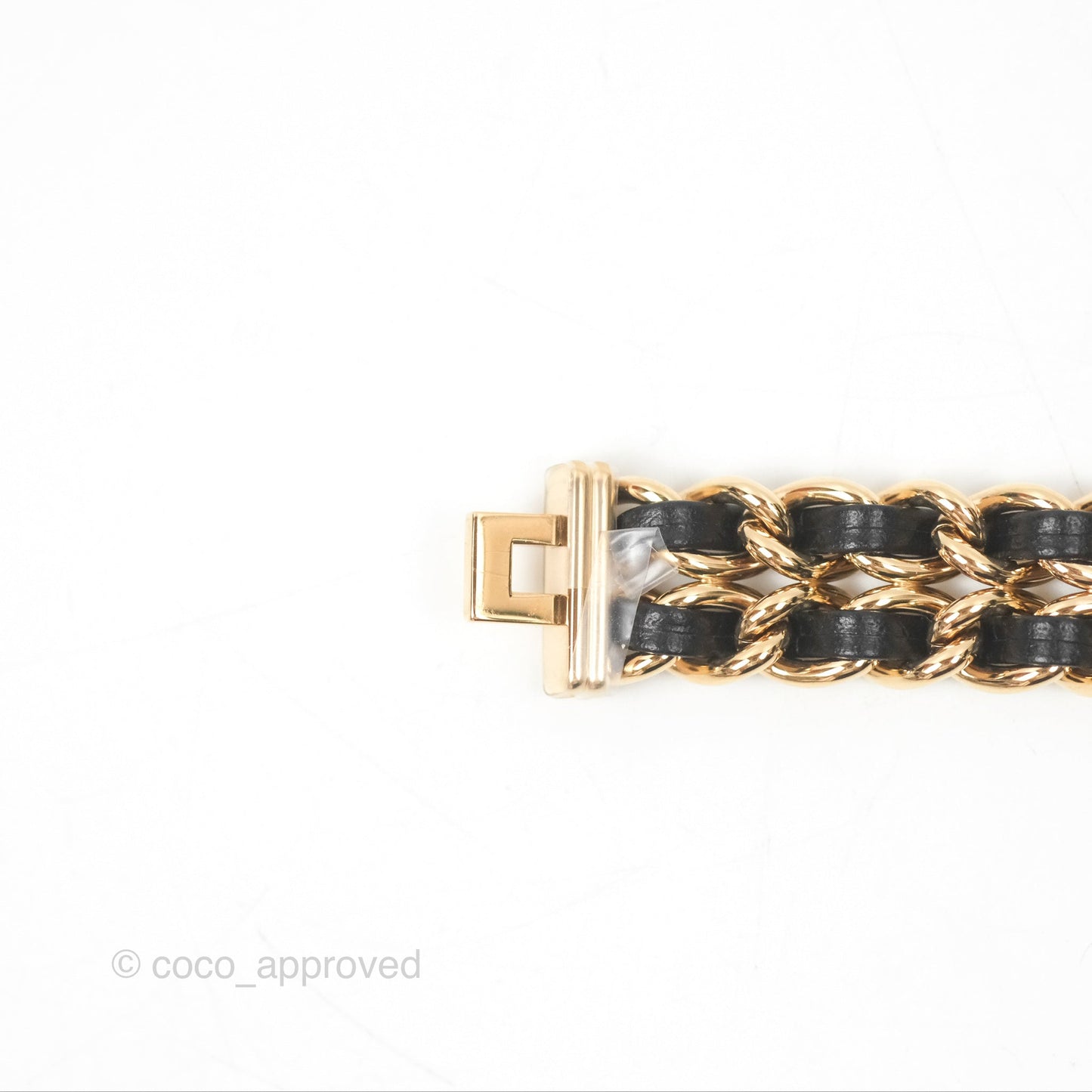 Chanel Première Watch Black Leather Gold Tone Size S