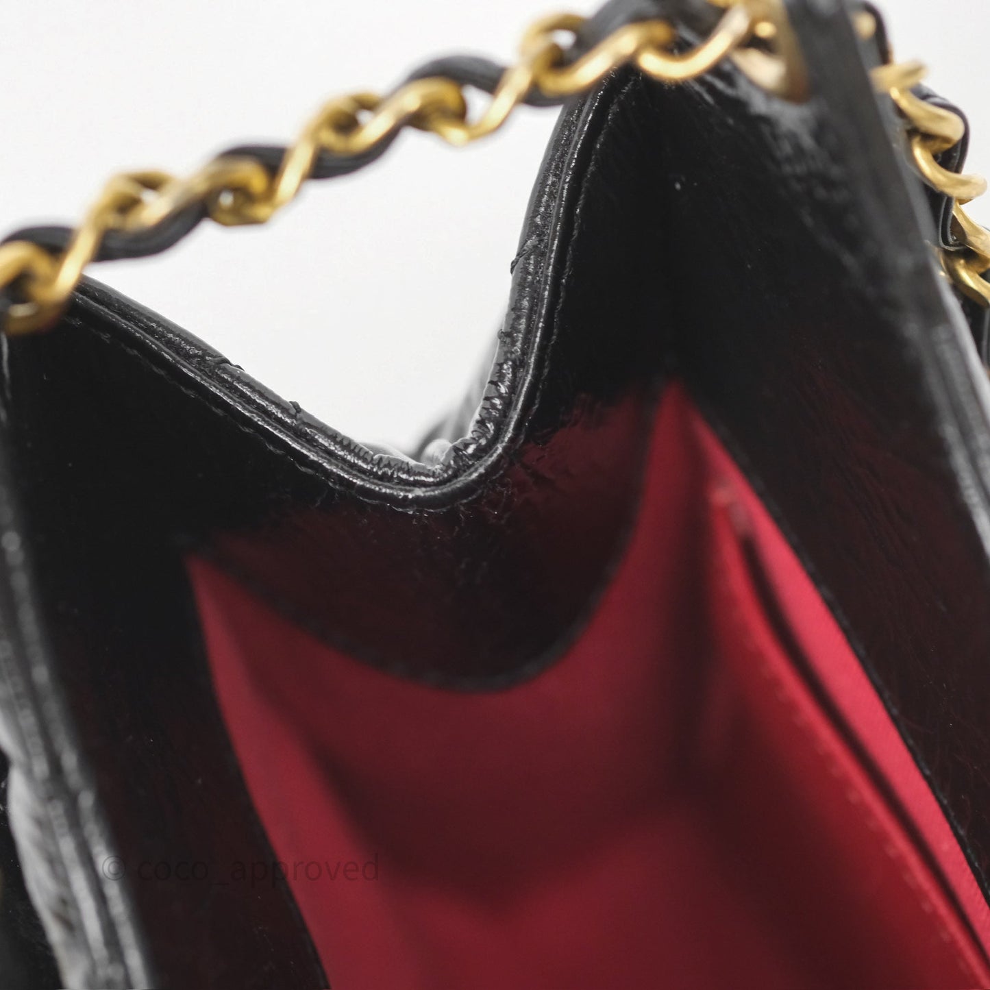Chanel Small Hobo Black Shiny Crumpled Calfskin Aged Gold Hardware 23C