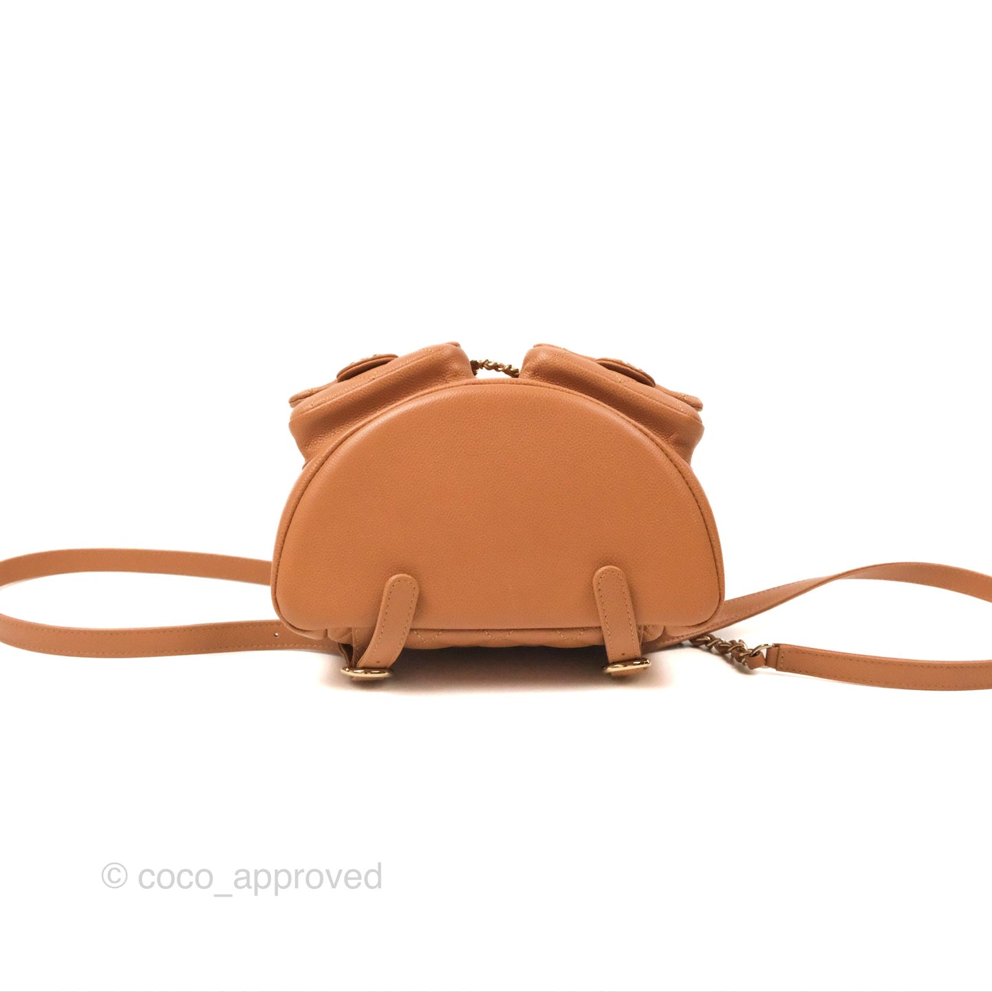 Chanel Duma Backpack Medium Dark Caramel Beige Caviar Gold Hardware
