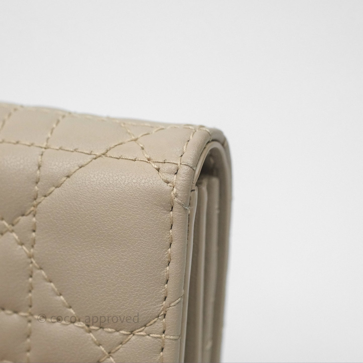 Christian Dior My Dior Glycine Wallet Powder Beige Cannage Lambskin