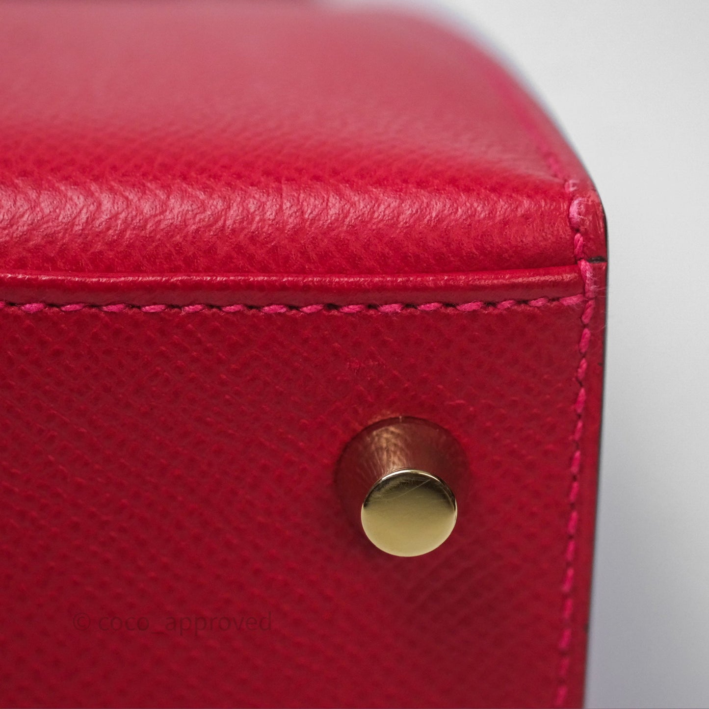Hermès Sellier Kelly 25 Rouge Casaque Q5 Epsom Gold Hardware