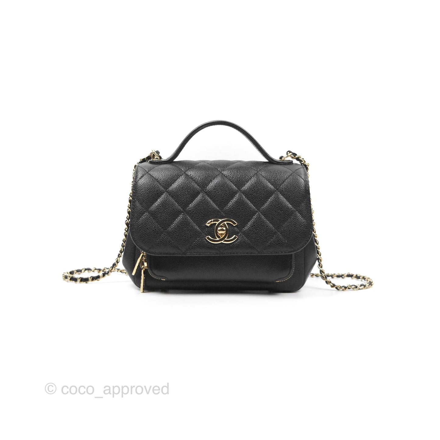 Chanel Quilted Small Business Affinity Flap Black Caviar Gold Hardware