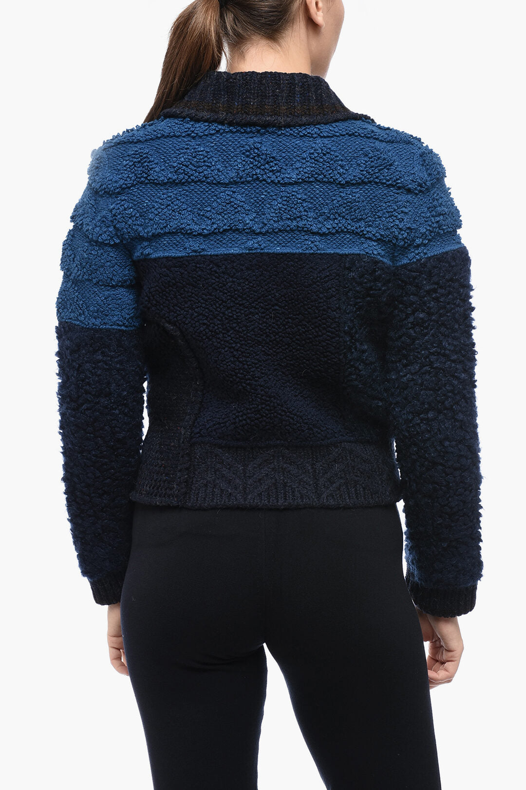 Luxury Bottega Veneta Polo Neck Wool Crop Pullover