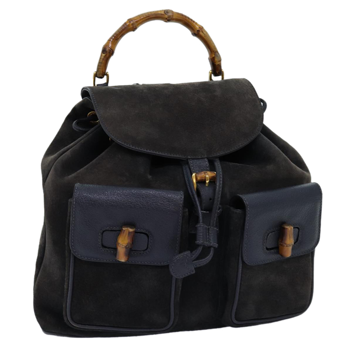 Luxury Gucci Trending 2025 Bamboo Backpack Suede Black  71916