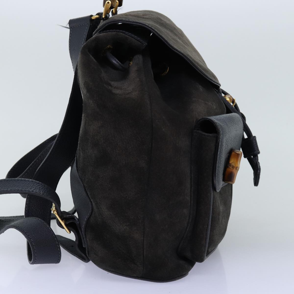 Luxury Gucci Trending 2025 Bamboo Backpack Suede Black  71916