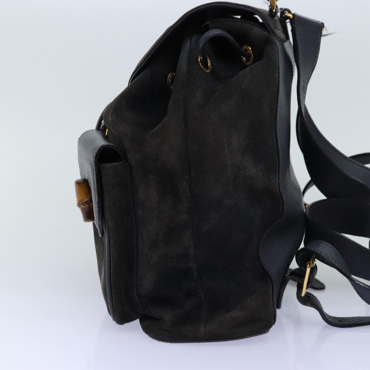 Luxury Gucci Trending 2025 Bamboo Backpack Suede Black  71916