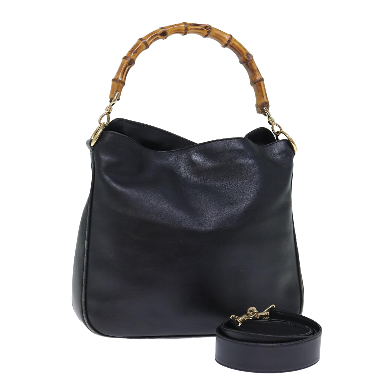 Luxury Gucci Trending 2025 Bamboo Shoulder Bag Leather 2way Black 001 1705 1638  71919