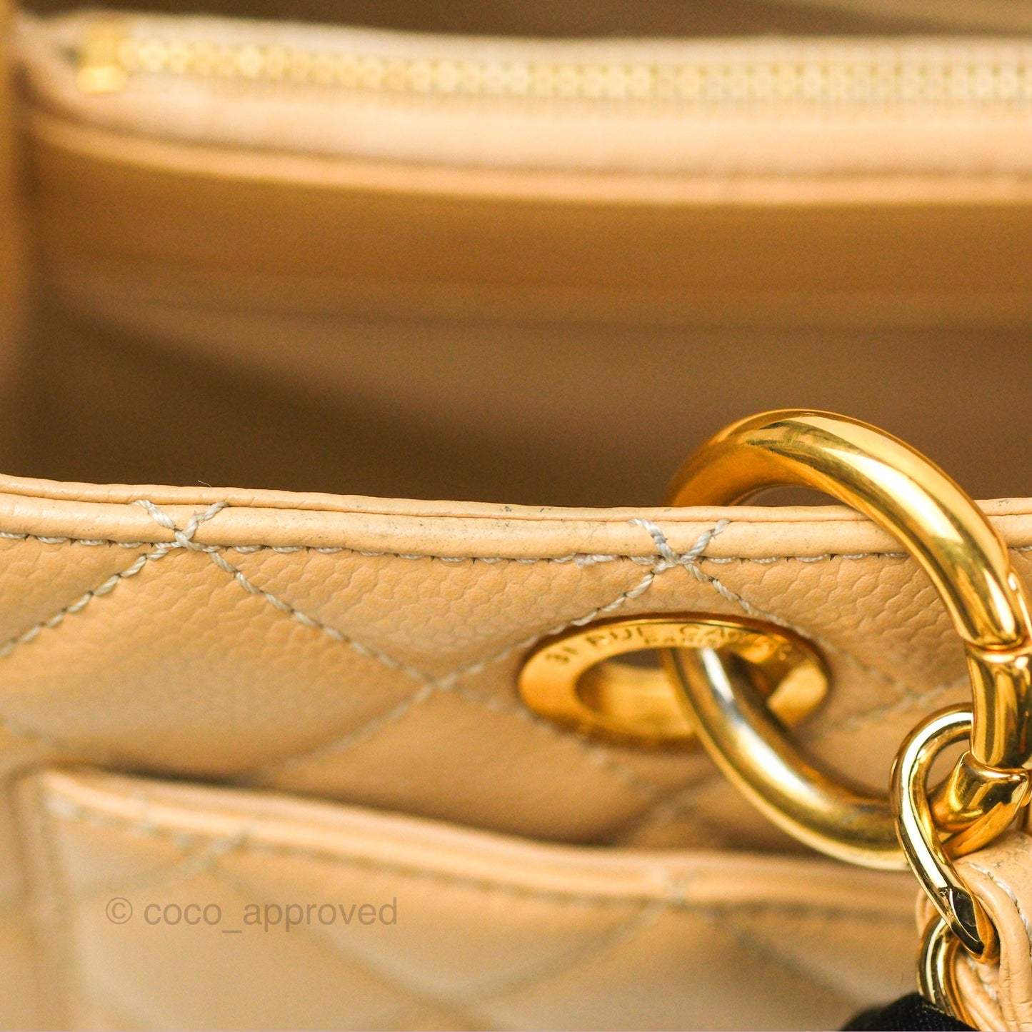 Chanel GST Beige Caviar Gold Hardware