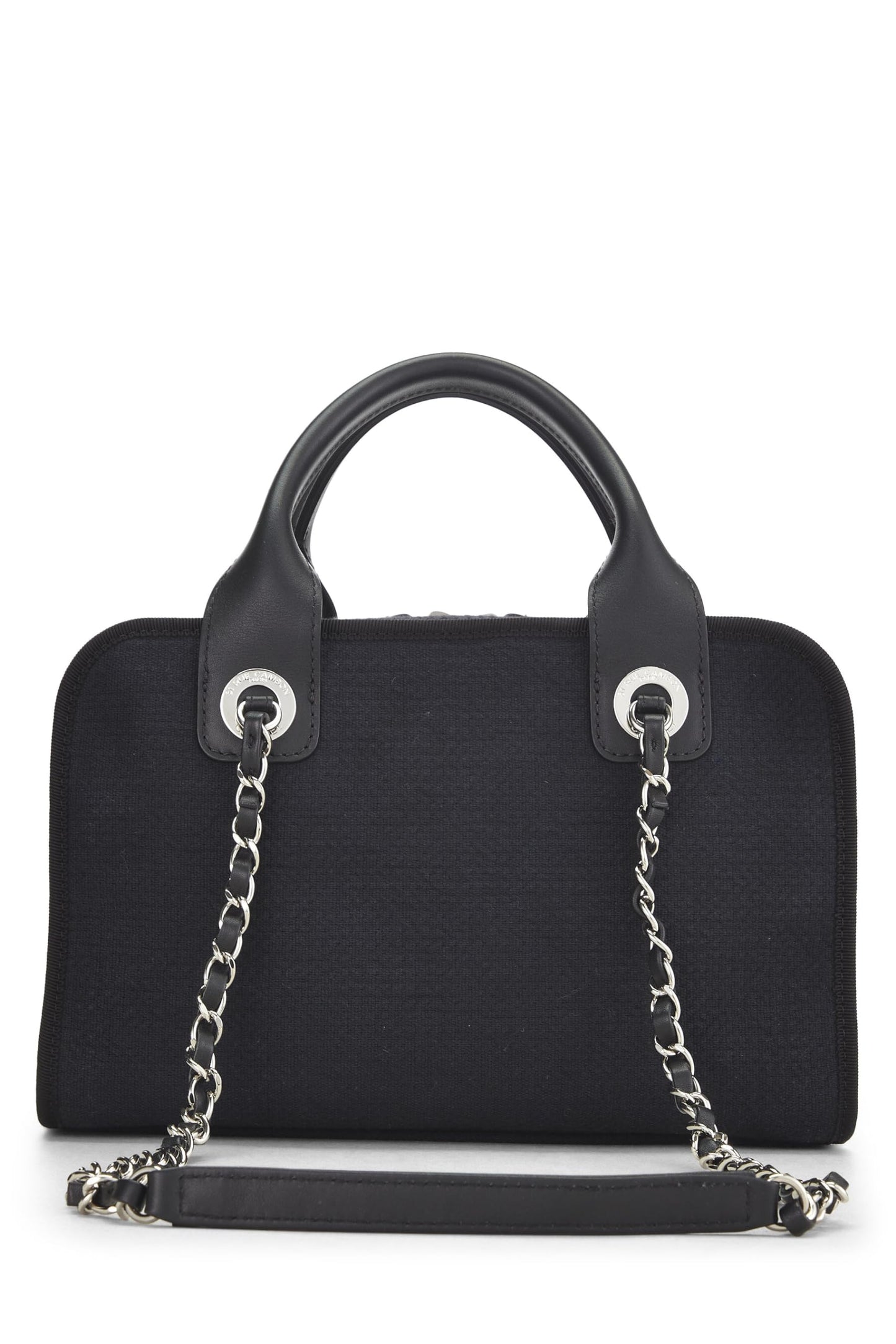 Chanel,  Black Canvas Deauville Bowler, Black