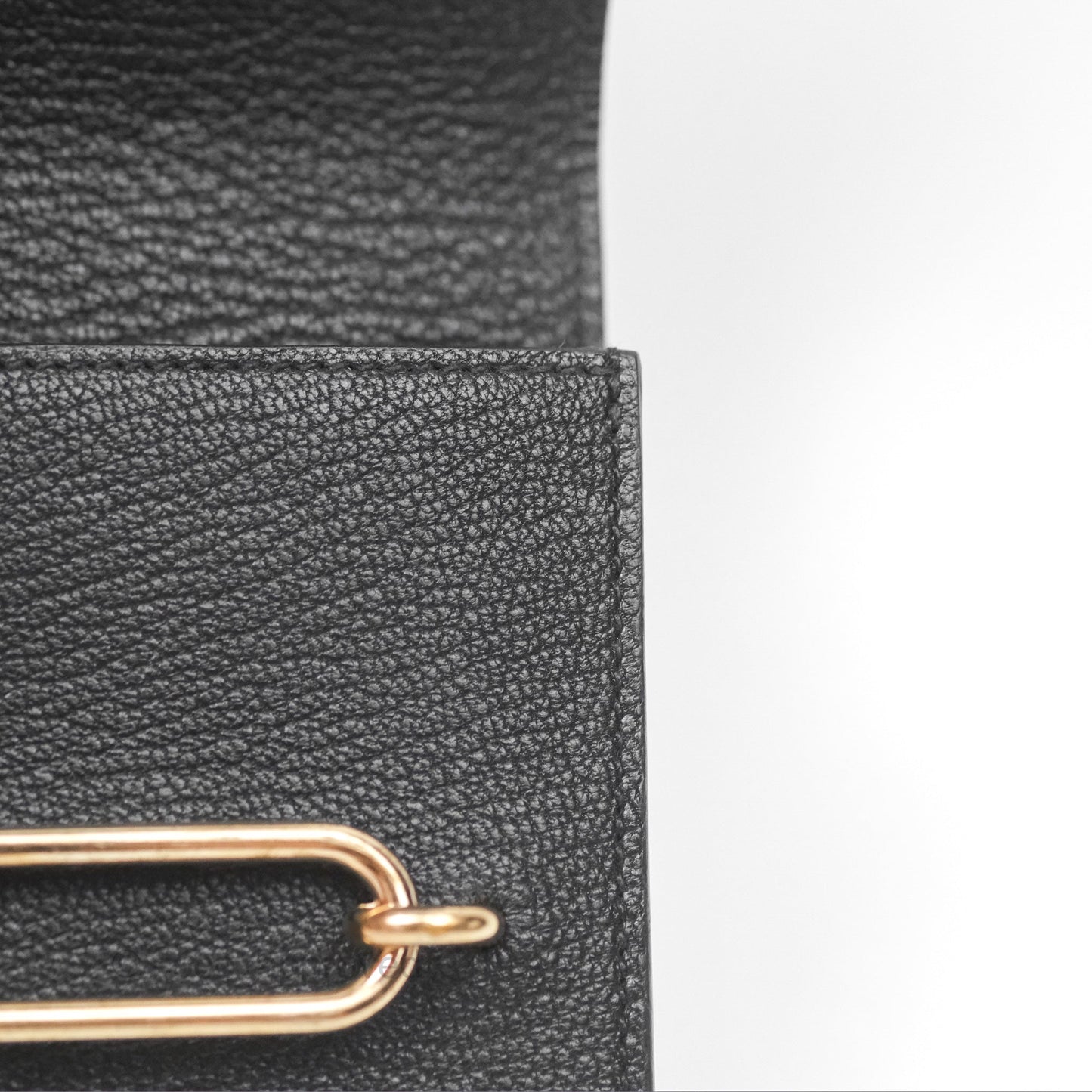 Hermès Roulis Slim Wallet Black Noir 89 Chevre Mysore Gold Hardware