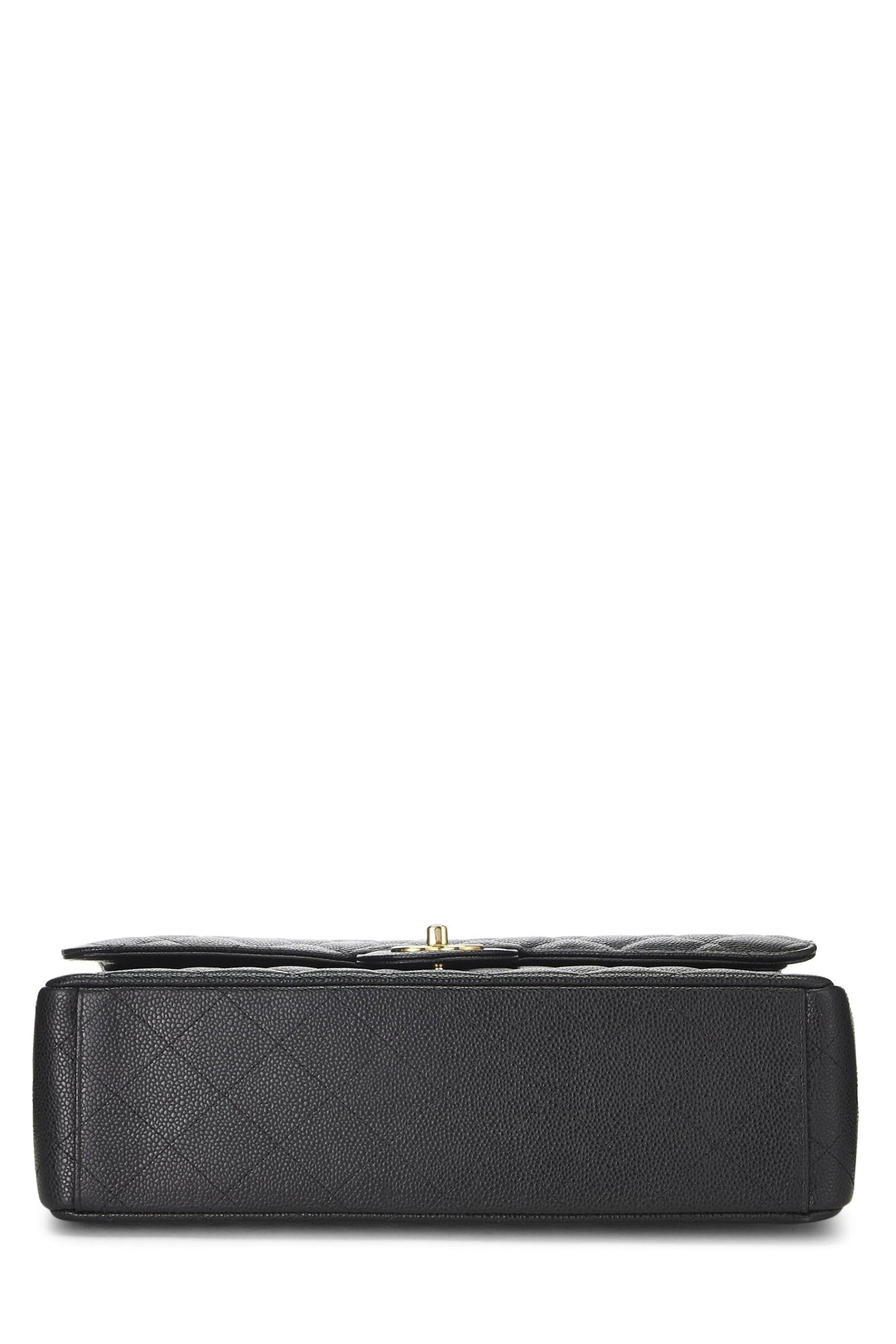Chanel,  Black Quilted Caviar New Classic Double Flap Maxi, Black