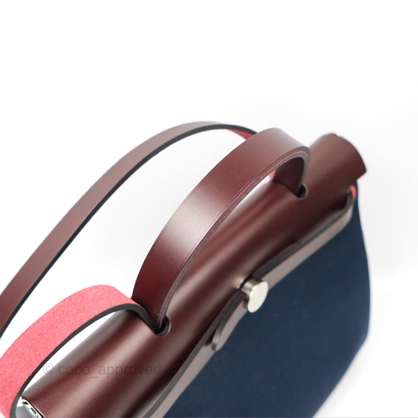 Hermès Herbag Zip 31 Bleu Marine/ Rouge Sellier Canvas Palladium Hardware