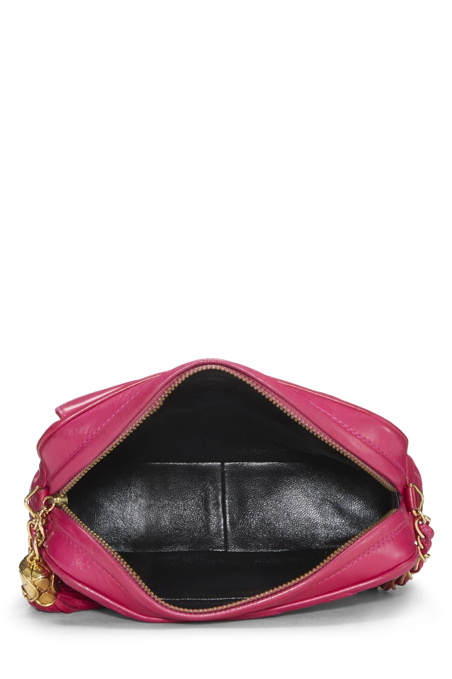 Chanel,  Pink Lambskin Diagonal Camera Bag Small, Pink