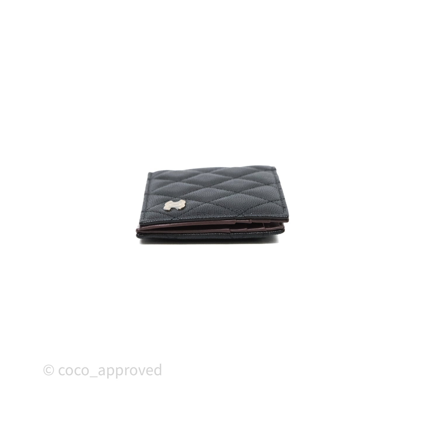 Chanel Quilted Classic Flap Card Holder Black Caviar Gold Hardware 23C