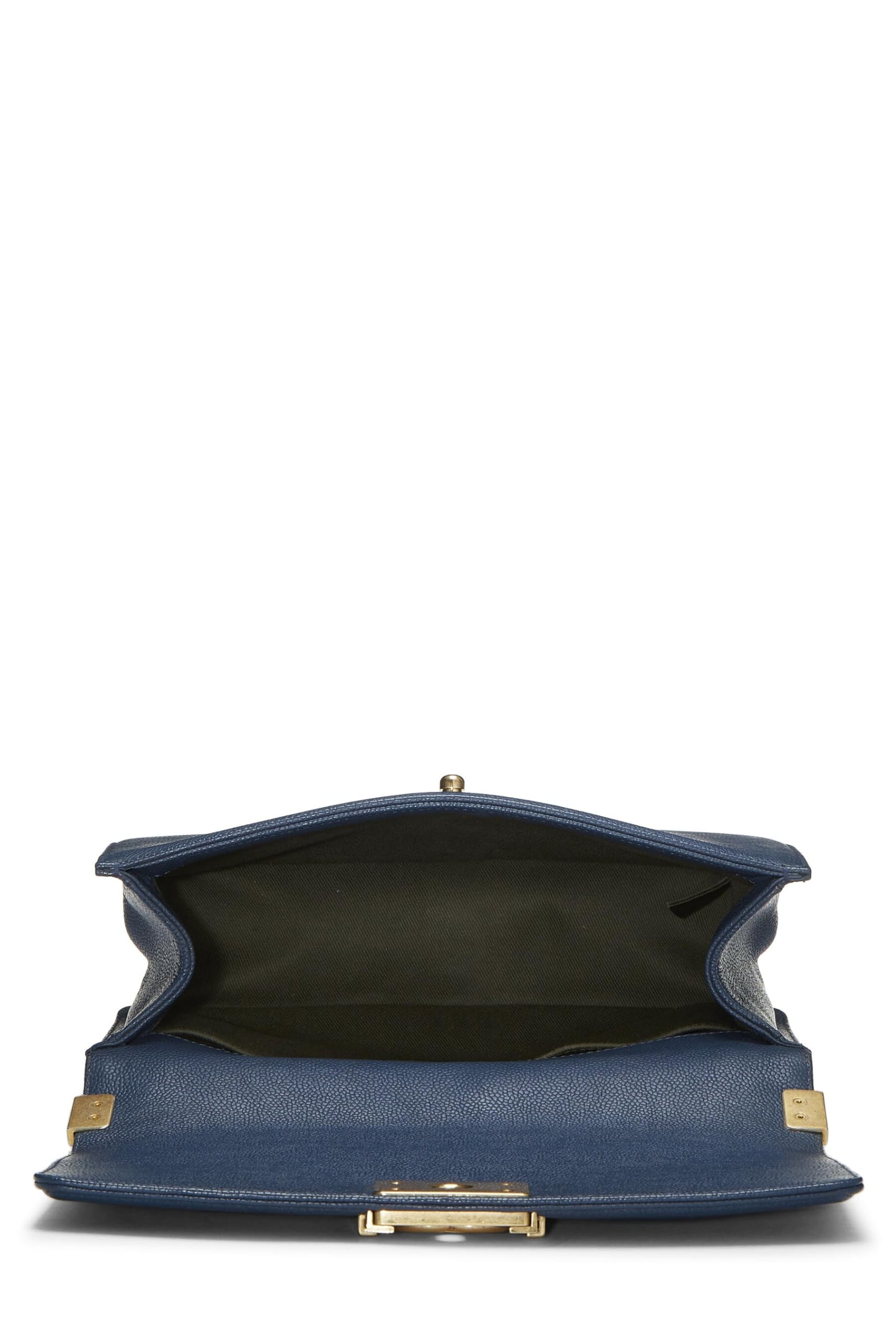 Chanel,  Blue Quilted Caviar Boy Bag Medium, Blue
