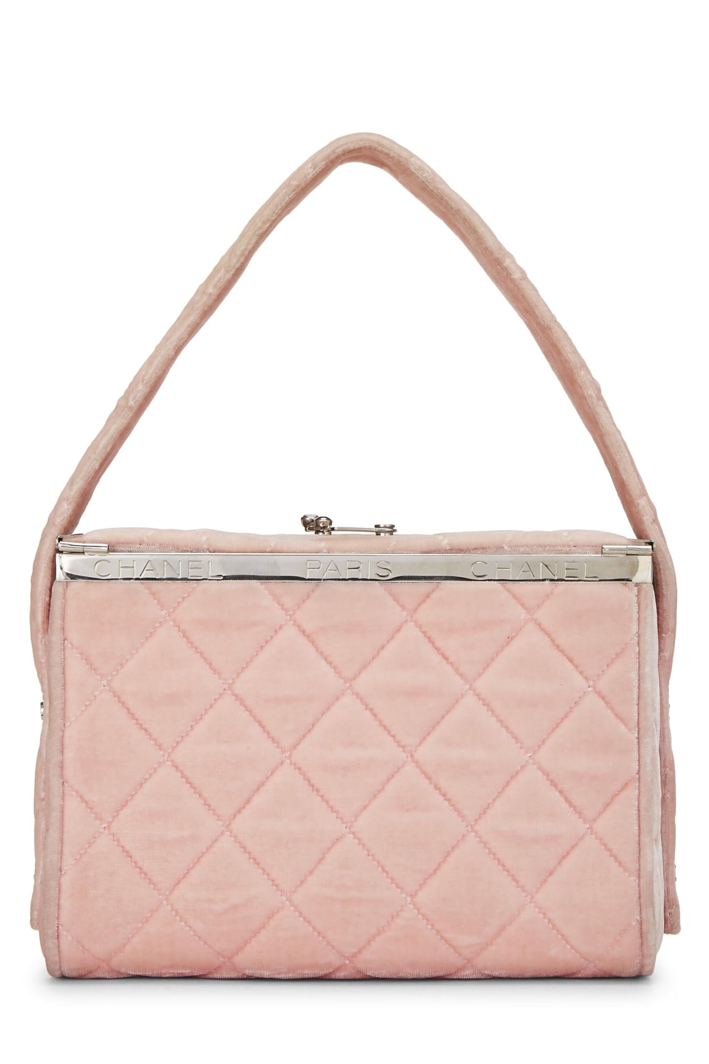 Chanel,  Pink Quilted Velvet Box Vanity Medium, Pink