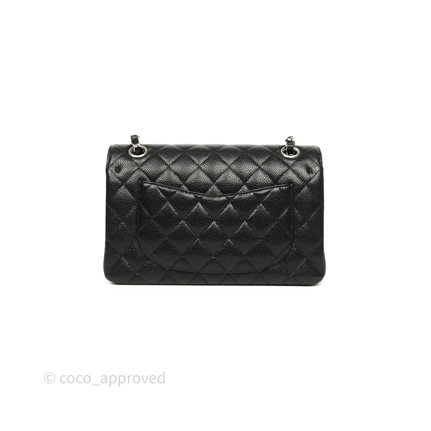 Chanel Small Classic Flap Quilted Black Caviar Silver Hardware