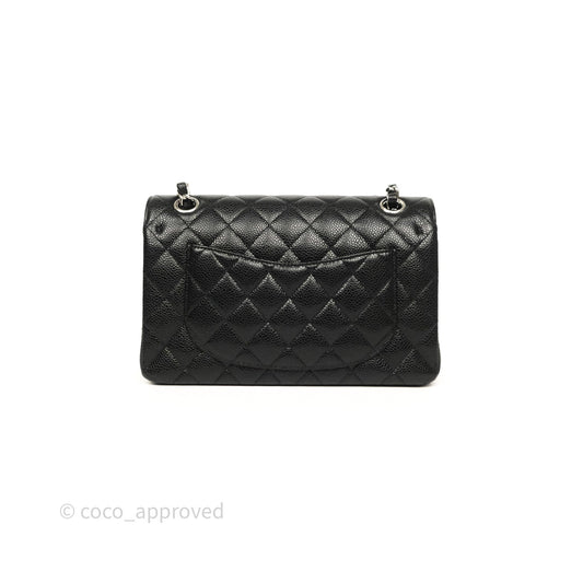 Chanel Small Classic Flap Quilted Black Caviar Silver Hardware
