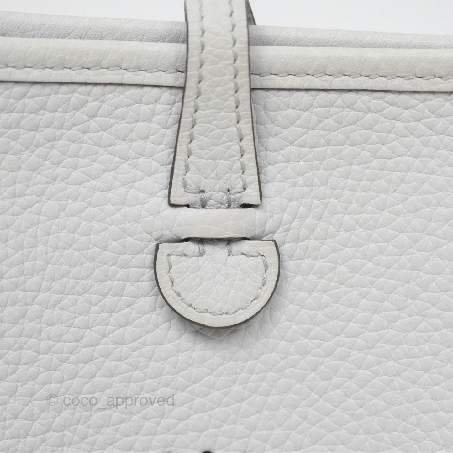 Hermès Mini Evelyne 16 Bleu Pale 08 Clemence/ Gris Etain 8F Gold Hardware